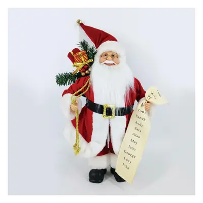 ACA Lighting vánoční dekorace Santa Claus se seznamem dárků 45cm X124503