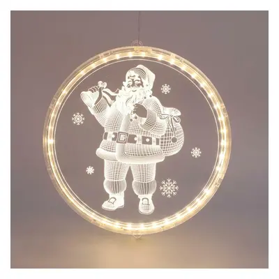 ACA Lighting 3D akryl santa, 24 WW LED IP20 21X21.6CM, USB napájecí kabel X08241258