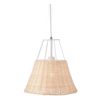 ACA Lighting závěsné svítidlo 1XE27 ratan + bílý kov D30XH120CM ZORBAS GN60P130WH