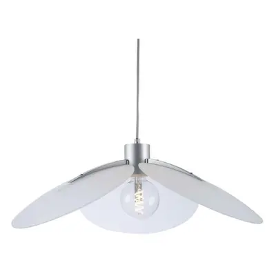 ACA Lighting závěsné svítidlo 1XE27 bílá+stříbrný kov D58XH120CM BLOSSOM EF21P158SW