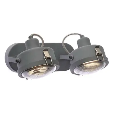 ACA Lighting bodové svítidlo nástěnné 2XGU10 šedá kovová 31X12X19CM MORFEAS AR1722W31G