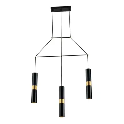 ACA Lighting závěsné svítidlo 3XGU10 černý kov 66X8XH150CM DA VINCI HM853P66BK