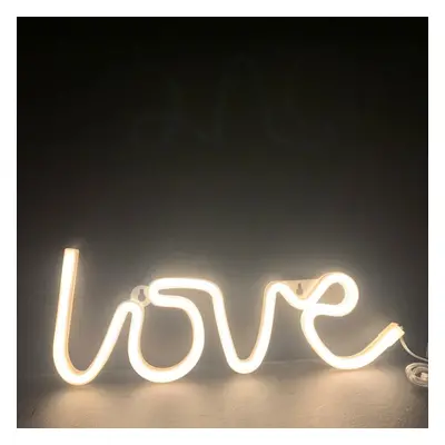 ACA Lighting LOVE, 118 neonová LED lampička na baterie (3xAA)/USB, WW, IP20, 35.5x2x13cm X041181