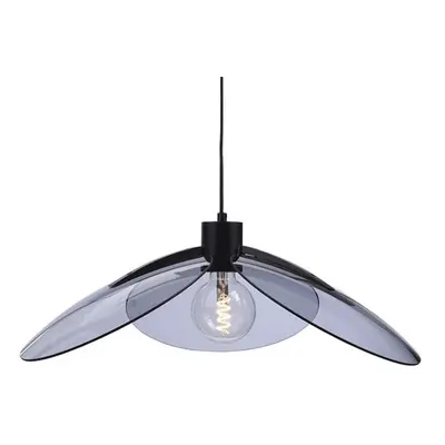 ACA Lighting závěsné svítidlo 1XE27 kouřové sklo+ černý kov D58XH120CM BLOSSOM EF21P158BS