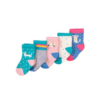 Ponožky dívčí 5pack, Minoti, NBG SOCK 18, holka | 0-6m