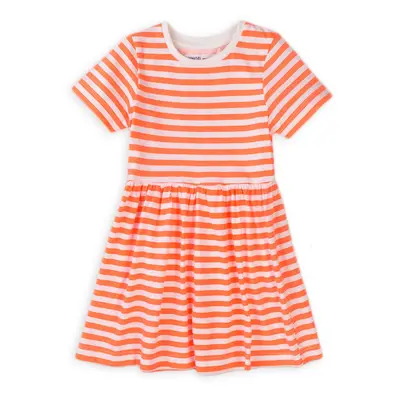 Šaty dívčí bavlněné, Minoti, 6TDRESS 4, oranžová | 12-18m