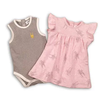 Dívčí set, body a šaty, Minoti, CROWN 4, růžová | 12-18m