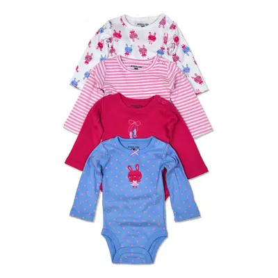 body kojenecké 4pack, s dlouhým rukávem, Pidilidi, PD1003, holka | 0-3m