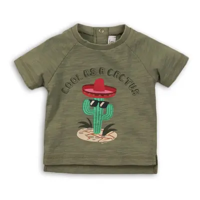 Tričko chlapecké s krátkým rukávem, Minoti, CACTUS 1, khaki | 0-3m