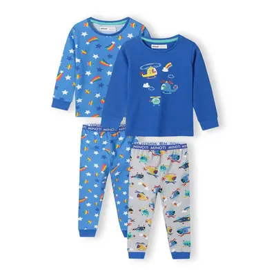 Pyžamo chlapecké 2pack, Minoti, 15pj 9, modrá | 12-18m