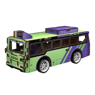 3D puzzle dřevěné - Autobus 14 cm, Wiky kreativita, W035430