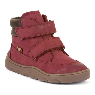 Dívčí zimní barefoot boty ZERU TEX Bordeaux, Froddo, G2110150-6, červená