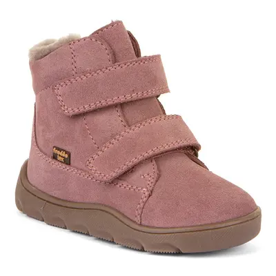 Dívčí zimní barefoot boty ZERU TEX FURRY Dark pink, Froddo, G2110149-6, růžová