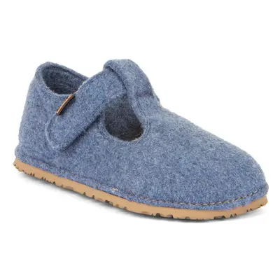 Chlapecké barefoot bačkory FLEXY WOOLY Denim; Froddo; G1700378-1; modrá