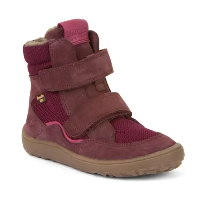 Dívčí zimní barefoot boty TEX WINTER Bordeaux, Froddo, G3160233-7, červená