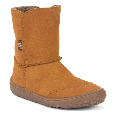 Dětské zimní barefoot boty TEX SUEDE Cognac, Froddo, G3160238-2, hnědá