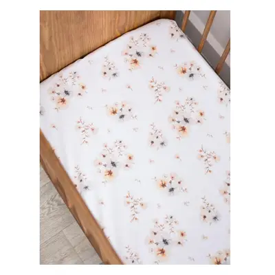 Bavlněné prostěradlo na postel s gumkou - Boho Flowers