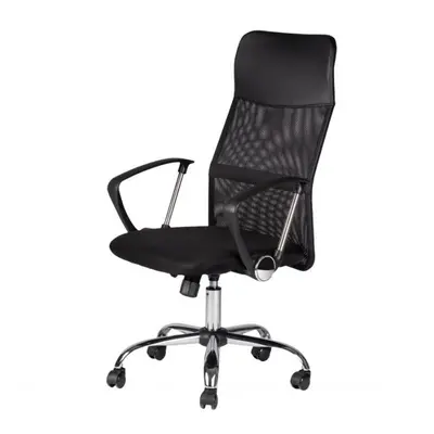 Černé kancelářské křeslo s ergonomickým opěradlem