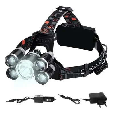 Čelovka 5 x LED T6 CREE