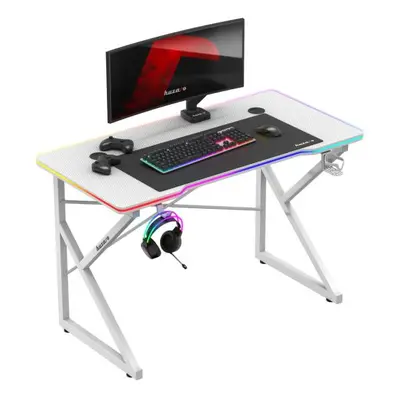 Herní bílý stůl Huzaro HERO 1.7 RGB WHITE