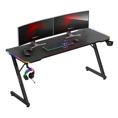 Černý herní stůl Huzaro HERO 4.8 RGB