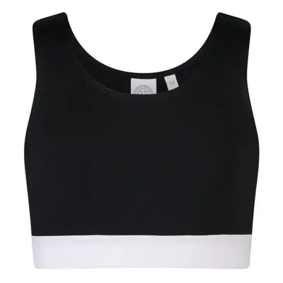 SF (Skinnifit) Dívčí crop top na ramínka - Černá / bílá