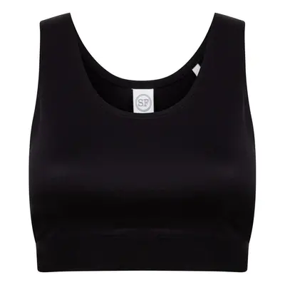 SF (Skinnifit) Dívčí crop top na ramínka - Černá / černá