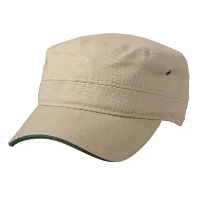 Myrtle Beach Kšiltovka Military sandwich MB6555 - Khaki / tmavě zelená