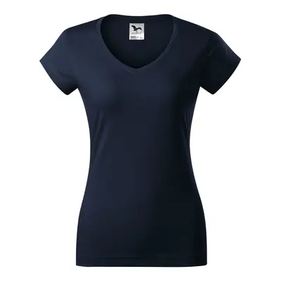 MALFINI Dámské tričko Fit V-neck - Námořní modrá