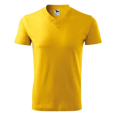 MALFINI Tričko V-neck - Žlutá