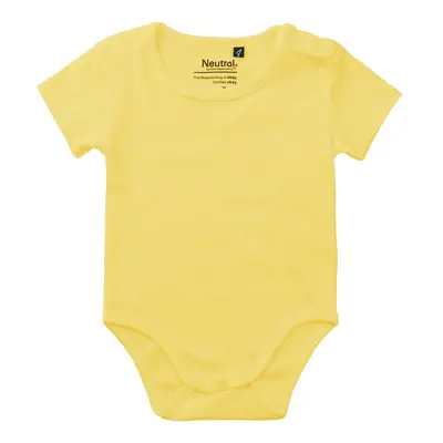 Neutral Dětské body s krátkým rukávem z organické Fairtrade bavlny - Dusty yellow