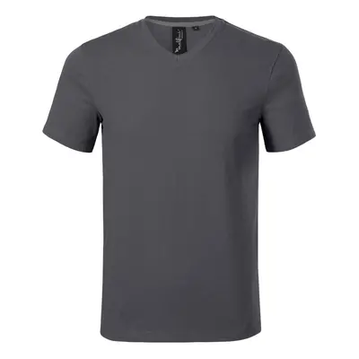 MALFINI Pánské tričko Action V-neck - Světlá antracitová