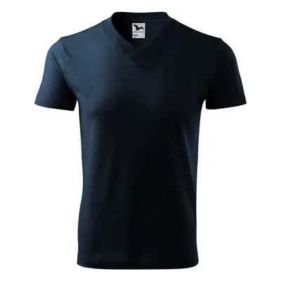 MALFINI Tričko V-neck - Námořní modrá