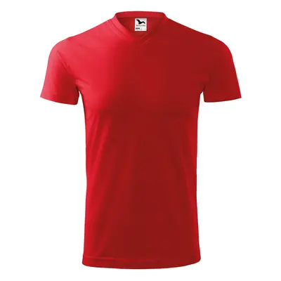 MALFINI Tričko Heavy V-neck - Červená