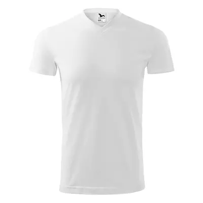 MALFINI Tričko Heavy V-neck - Bílá