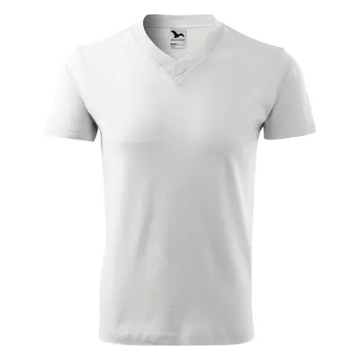 MALFINI Tričko V-neck - Bílá