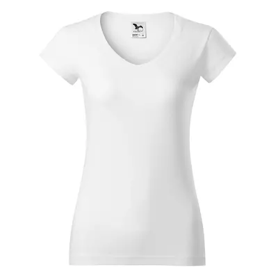 MALFINI Dámské tričko Fit V-neck - Bílá