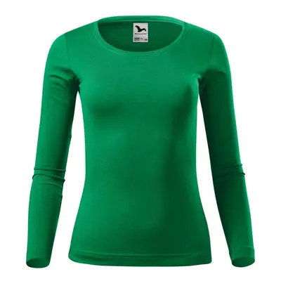 MALFINI Dámské tričko s dlouhým rukávem Fit-T Long Sleeve - Středně zelená