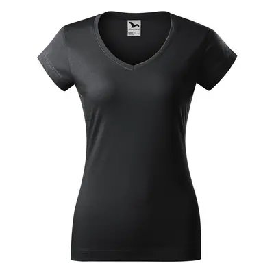 MALFINI Dámské tričko Fit V-neck - Ebony gray