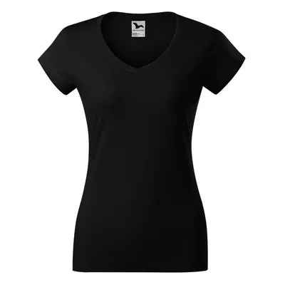 MALFINI Dámské tričko Fit V-neck - Černá