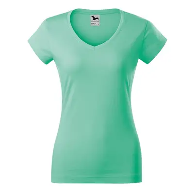 MALFINI Dámské tričko Fit V-neck - Mátová