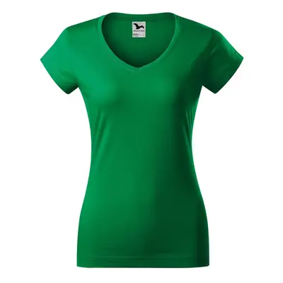 MALFINI Dámské tričko Fit V-neck - Středně zelená