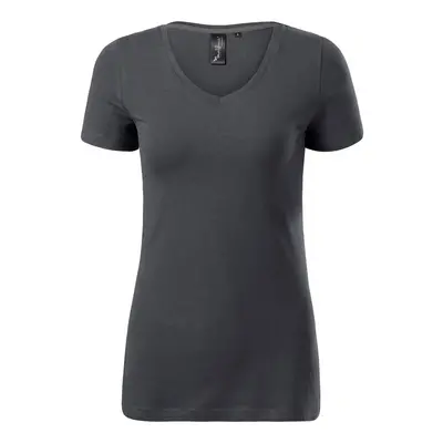 MALFINI Dámské tričko Action V-neck - Světlá antracitová