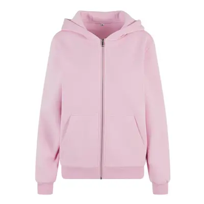 Build Your Brand Hebká dámská mikina na zip Fluffy - Jemně růžová