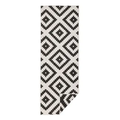 Kusový běhoun Northrugs Twin 103129 Black Cream 80x250 cm