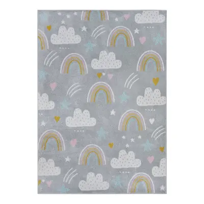 Dětský kusový koberec Hanse Home Adventures 105955 Rainbow Clouds Grey 160x235 cm