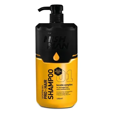 Nishman Hair Shampoo keratinový šampon pro poškozené vlasy 1250 ml