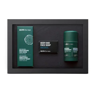 Zew For Men Everyones set hydratační krém na obličej 80 ml + deodorant roll-on + přírodní tuhé m