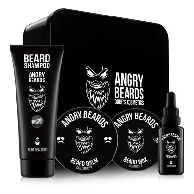 Angry Beards Jack Saloon olej na vousy 30 ml + balzám na vousy 50 ml + vosk na vousy 30 ml + šam