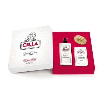 Cella Milano olej na vousy 50 ml + šampon a kondicionér 200 ml + kartáč na vousy sada na vousy